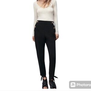 Zara Buttoned Straight Leg Taylored Pants - Womens Size XL